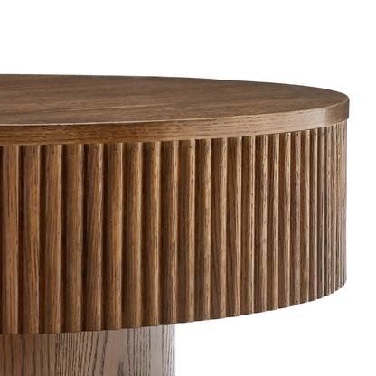 Vivid Brown Wooden Round Coffee Table